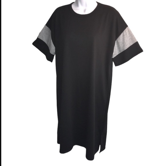 Ginger G Dresses & Skirts - 🔴 4/$15 New Boutique black & gray t-shirt dress sz L